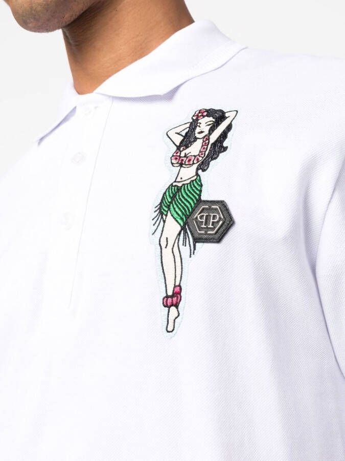 Philipp Plein Poloshirt met borduurwerk Wit
