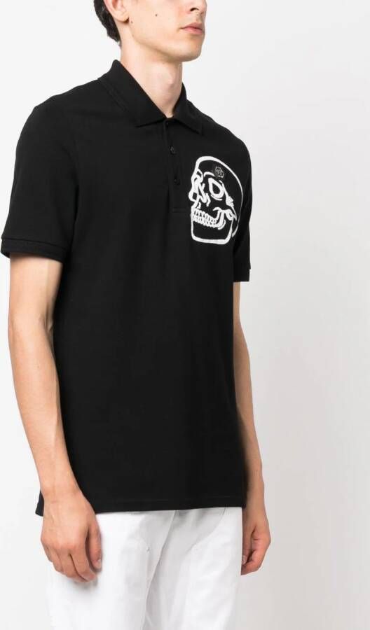 Philipp Plein Poloshirt met doodskopdetail Zwart