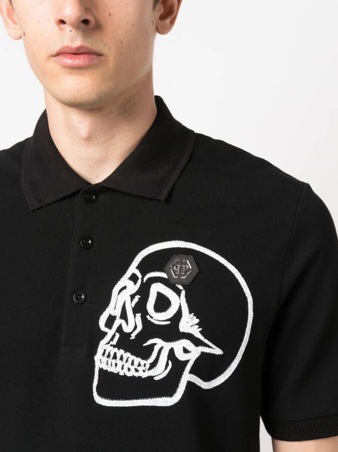 Philipp Plein Poloshirt met doodskopdetail Zwart