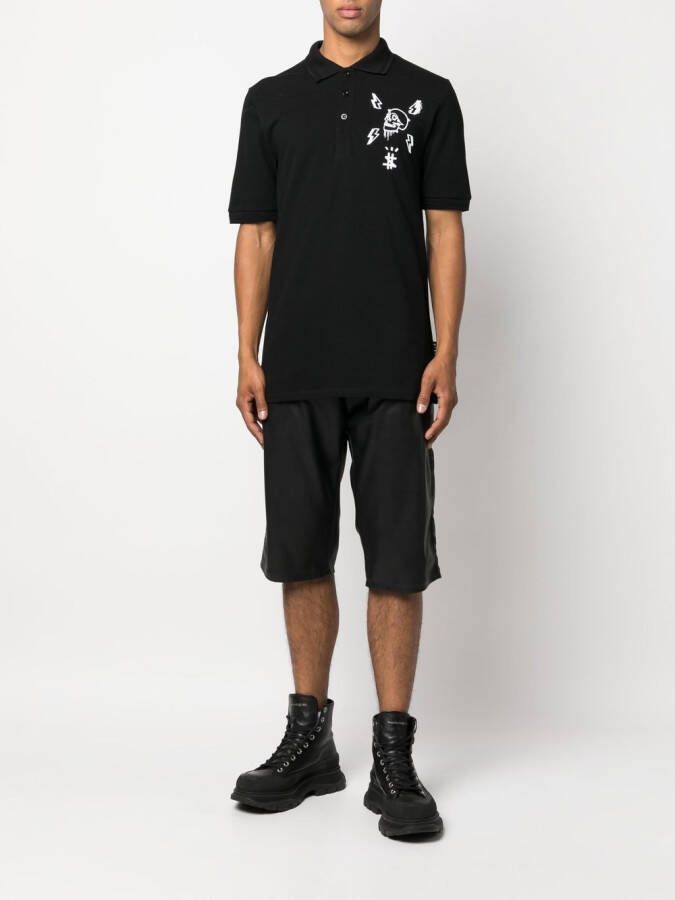 Philipp Plein Poloshirt met doodskopprint Zwart