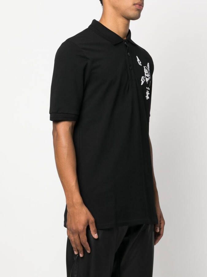 Philipp Plein Poloshirt met doodskopprint Zwart