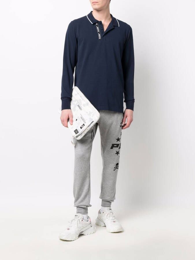 Philipp Plein Poloshirt met geborduurd logo Blauw