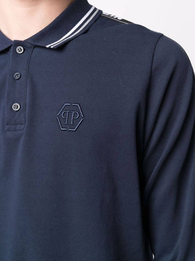 Philipp Plein Poloshirt met geborduurd logo Blauw