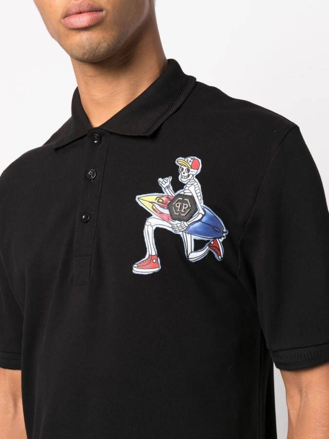 Philipp Plein Poloshirt met grafische print Zwart