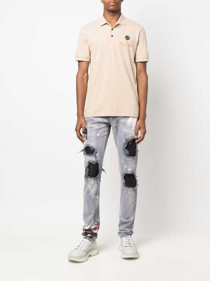 Philipp Plein Poloshirt met korte mouwen Beige