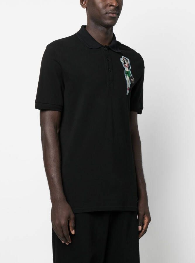 Philipp Plein Poloshirt met logopatch Zwart