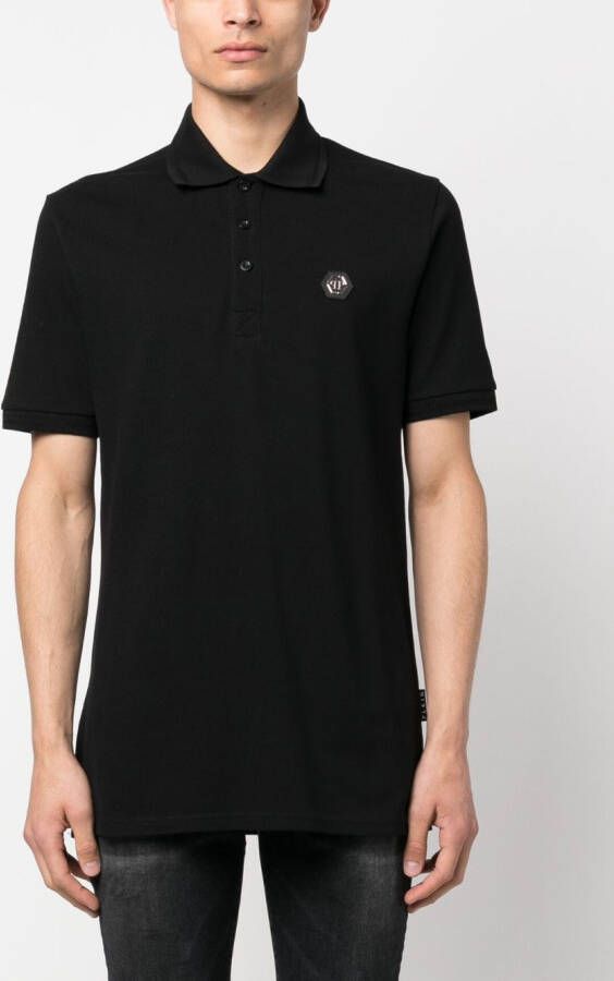 Philipp Plein Poloshirt met logopatch Zwart