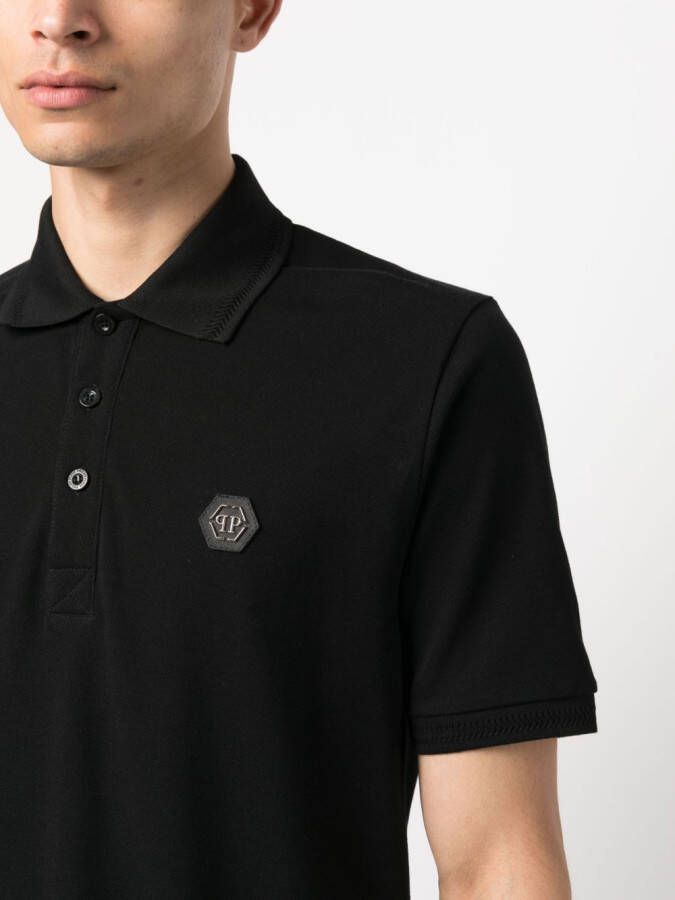 Philipp Plein Poloshirt met logopatch Zwart