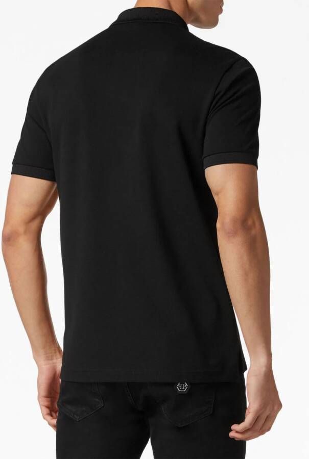 Philipp Plein Poloshirt met logopatch Zwart