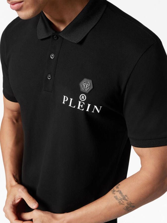 Philipp Plein Poloshirt met logopatch Zwart
