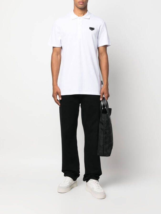 Philipp Plein Poloshirt met logoplakkaat Wit