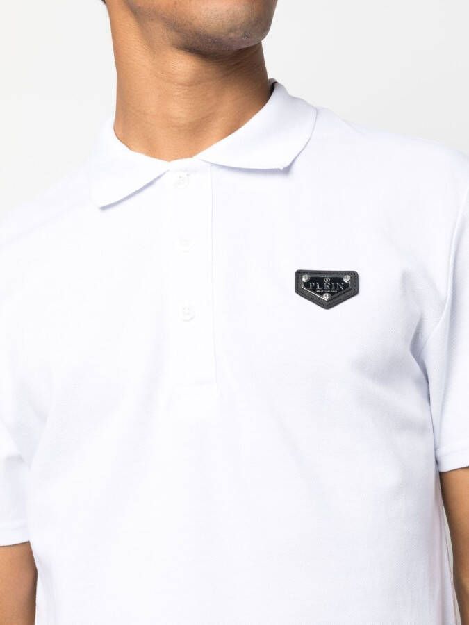 Philipp Plein Poloshirt met logoplakkaat Wit