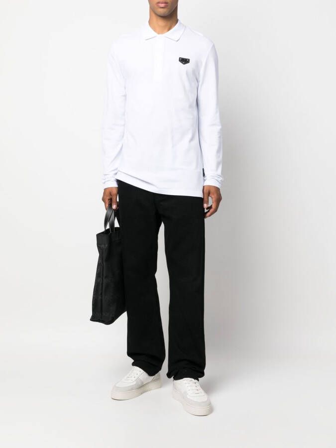 Philipp Plein Poloshirt met logoplakkaat Wit