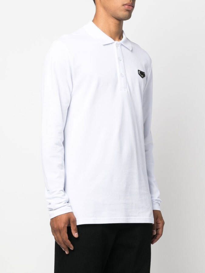 Philipp Plein Poloshirt met logoplakkaat Wit