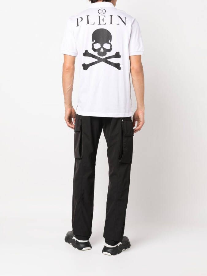 Philipp Plein Poloshirt met logoplakkaat Wit