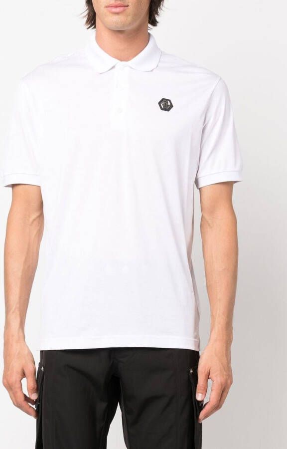 Philipp Plein Poloshirt met logoplakkaat Wit
