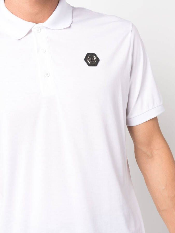 Philipp Plein Poloshirt met logoplakkaat Wit