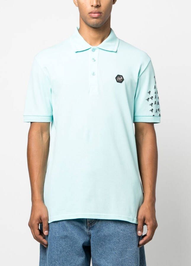 Philipp Plein Poloshirt met logoprint Blauw