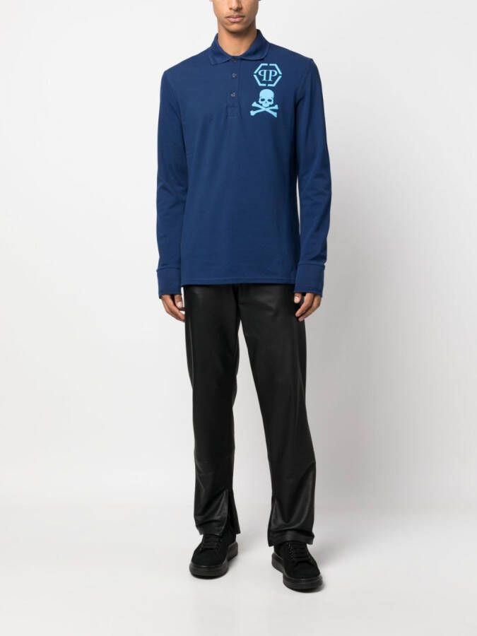 Philipp Plein Poloshirt met logoprint Blauw