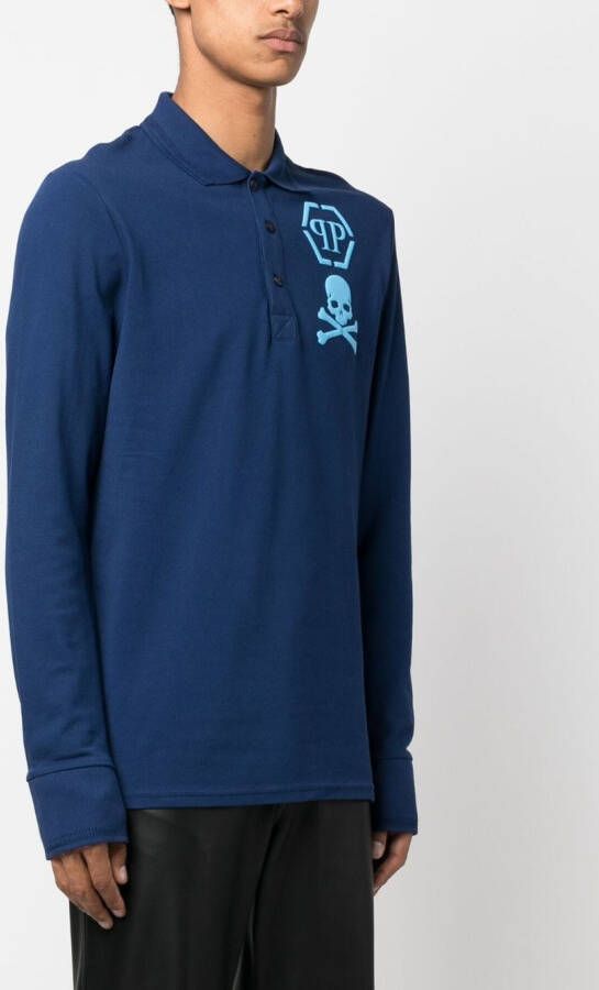 Philipp Plein Poloshirt met logoprint Blauw