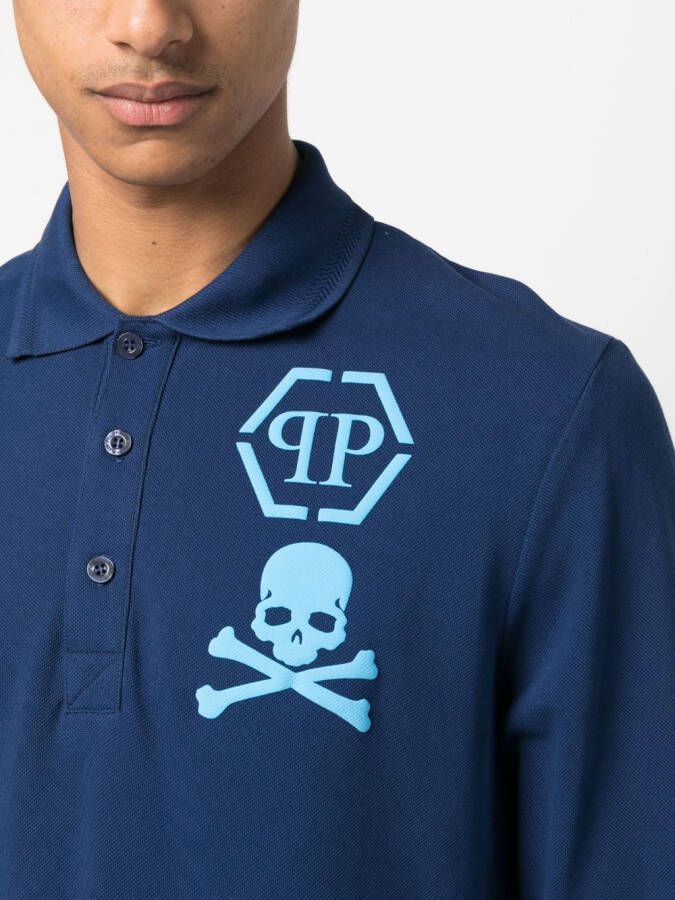 Philipp Plein Poloshirt met logoprint Blauw