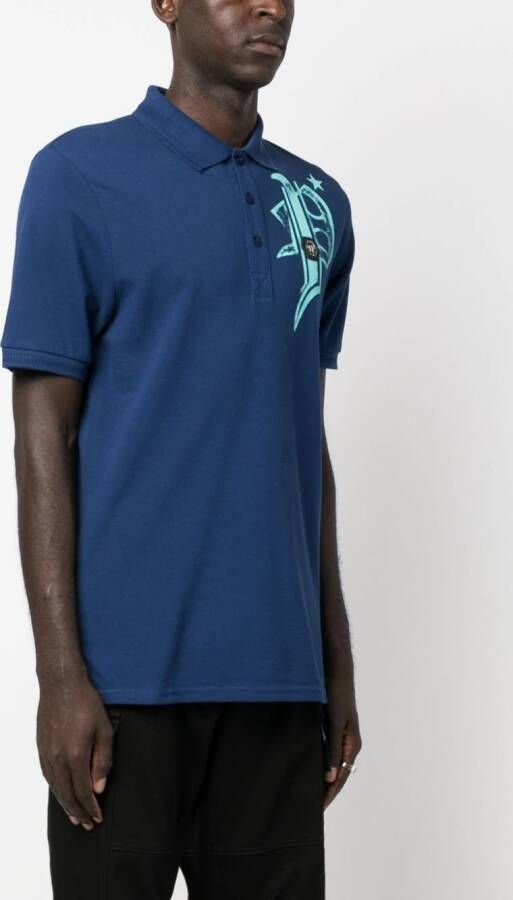 Philipp Plein Poloshirt met logoprint Blauw