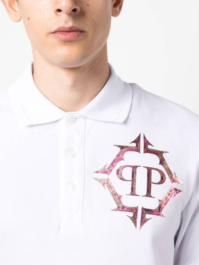 Philipp Plein Poloshirt met logoprint Wit