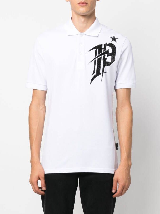 Philipp Plein Poloshirt met logoprint Wit