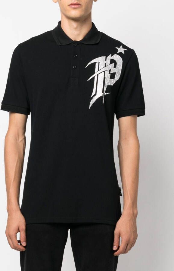 Philipp Plein Poloshirt met logoprint Zwart