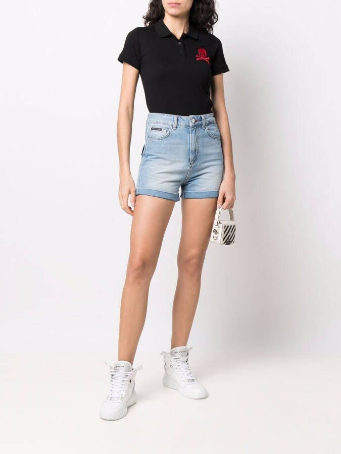 Philipp Plein Poloshirt met patch Zwart
