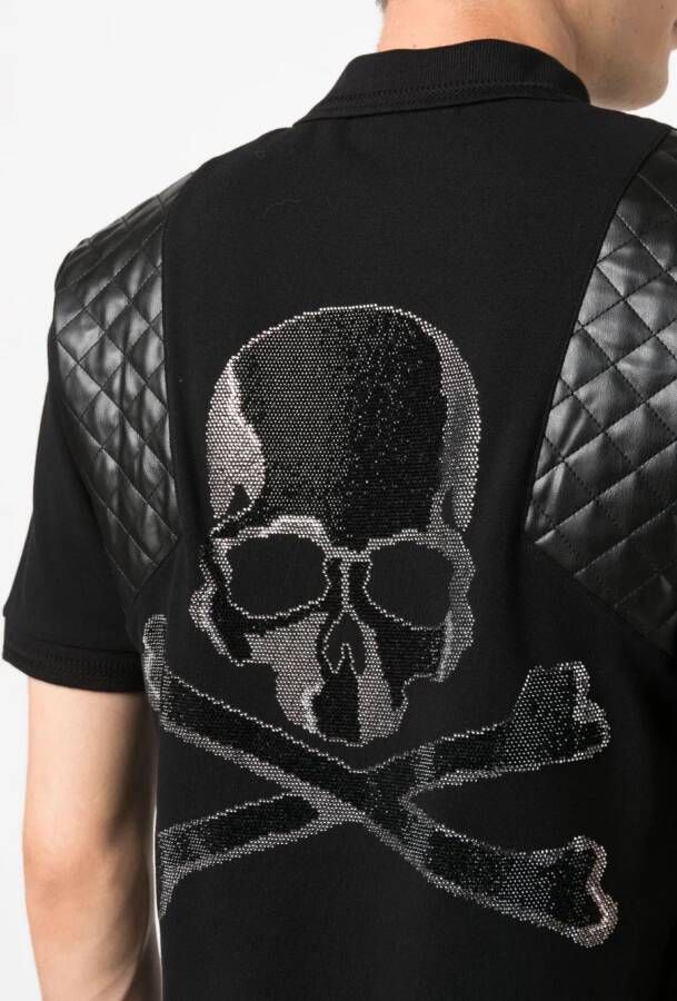 Philipp Plein Poloshirt verfraaid met stras Zwart