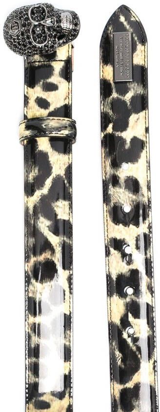 Philipp Plein Riem met luipaardprint Beige