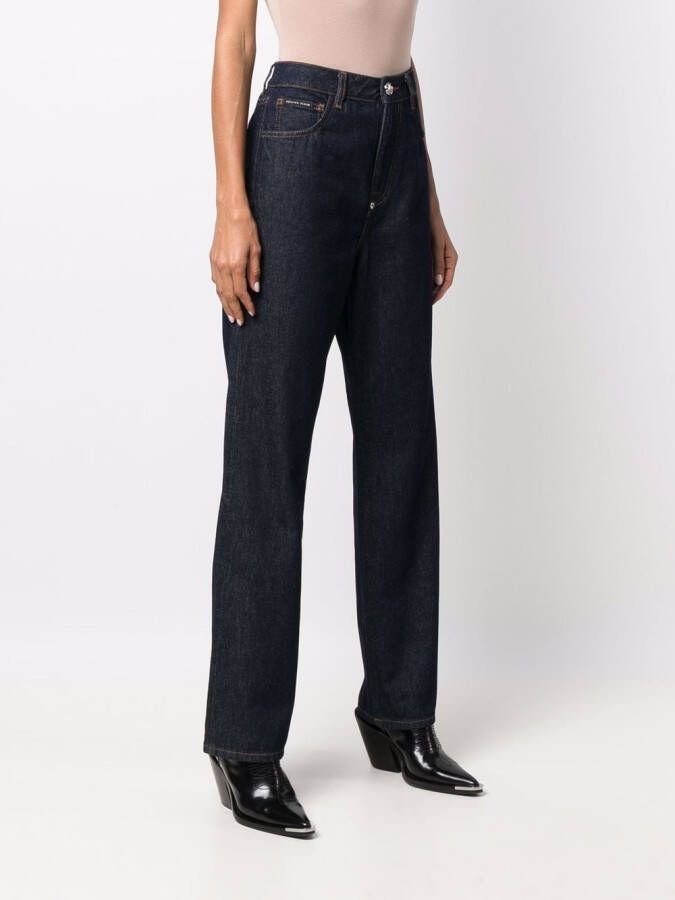 Philipp Plein Ruimvallende jeans Blauw