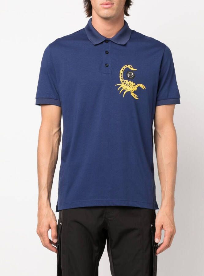 Philipp Plein Poloshirt met print Blauw