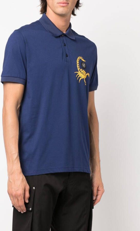 Philipp Plein Poloshirt met print Blauw