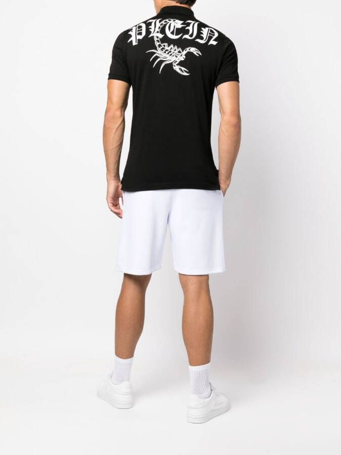 Philipp Plein Poloshirt met schorpioenprint Zwart