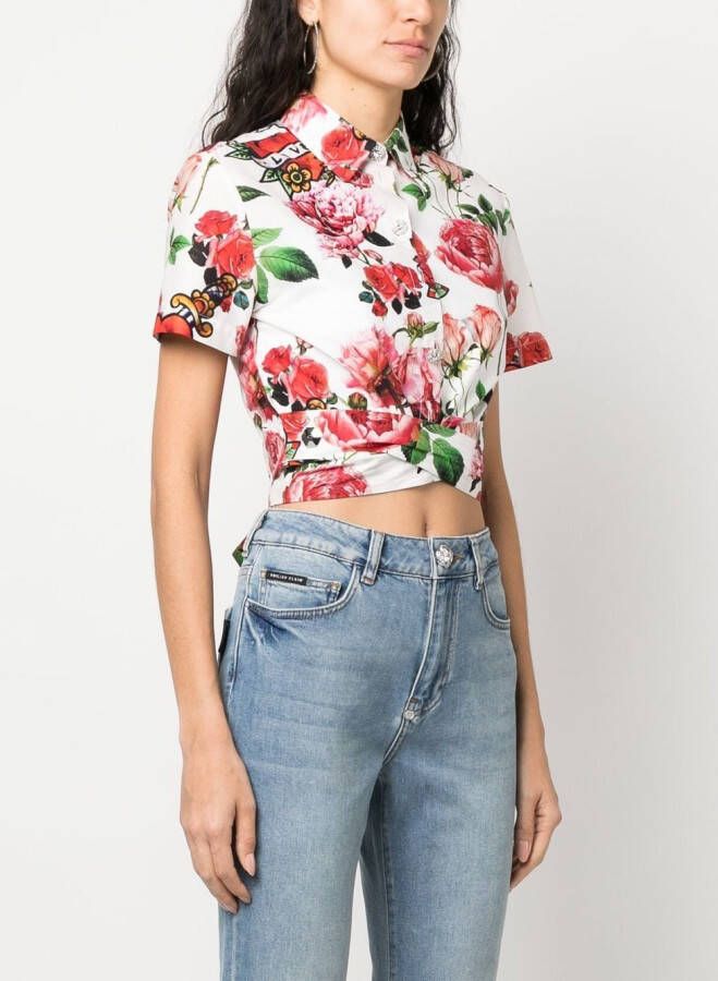 Philipp Plein Shirt met strikdetail Wit