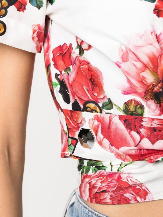 Philipp Plein Shirt met strikdetail Wit