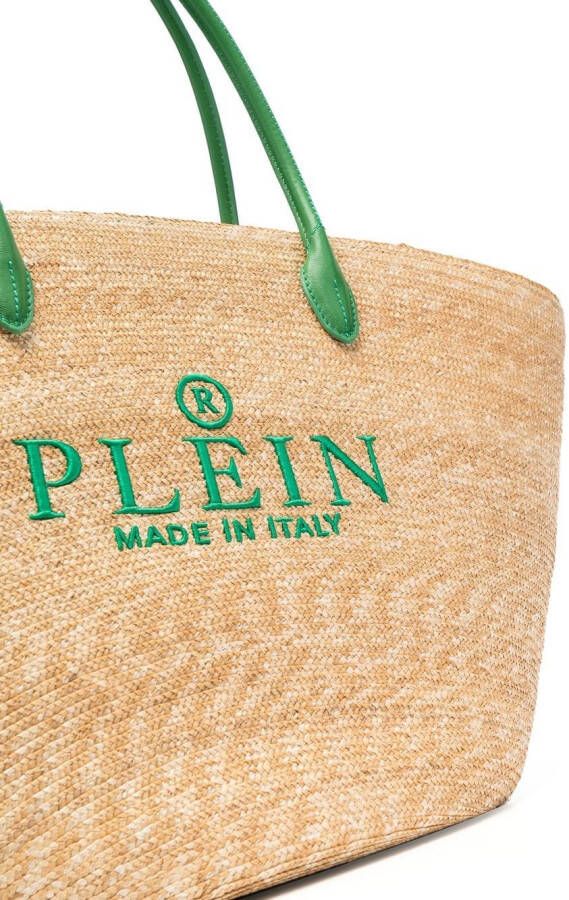 Philipp Plein Shopper met geborduurd logo Groen