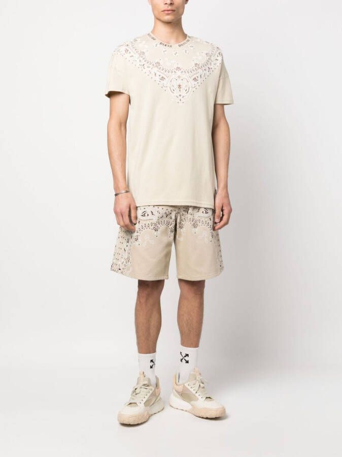 Philipp Plein Shorts met bandanaprint Beige