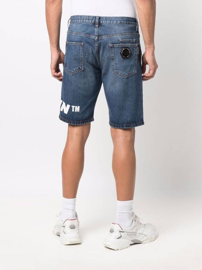 Philipp Plein Shorts op knielengte Blauw