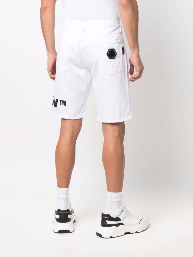 Philipp Plein Shorts op knielengte Wit