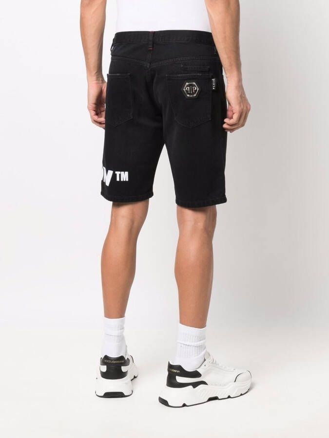 Philipp Plein Shorts op knielengte Zwart