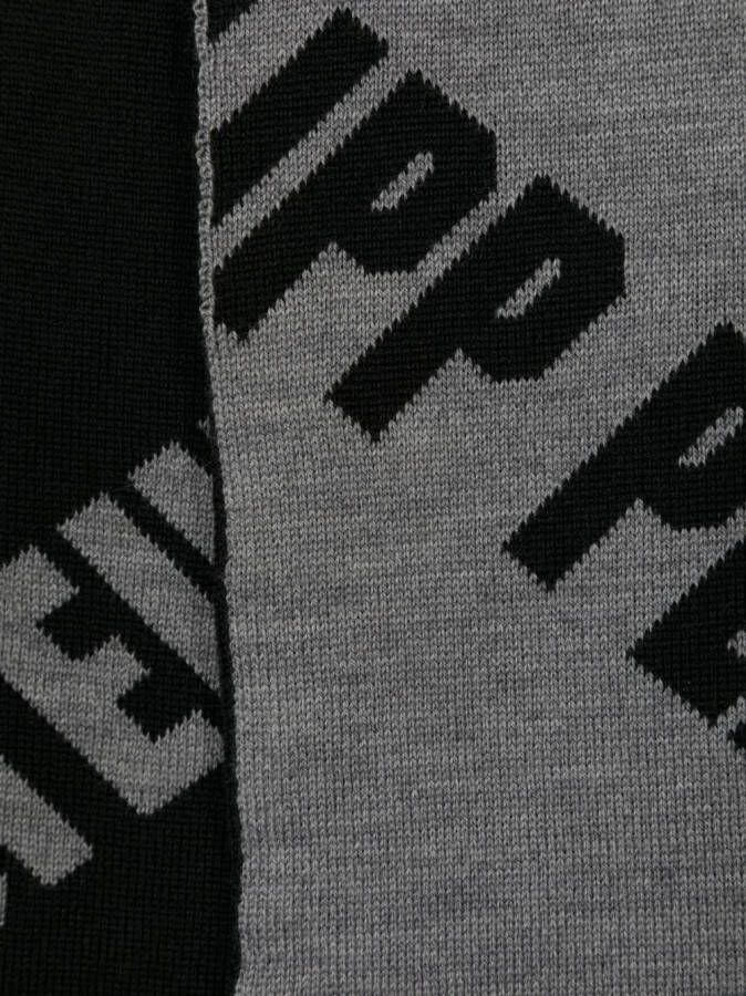 Philipp Plein Sjaal met jacquard logo Grijs