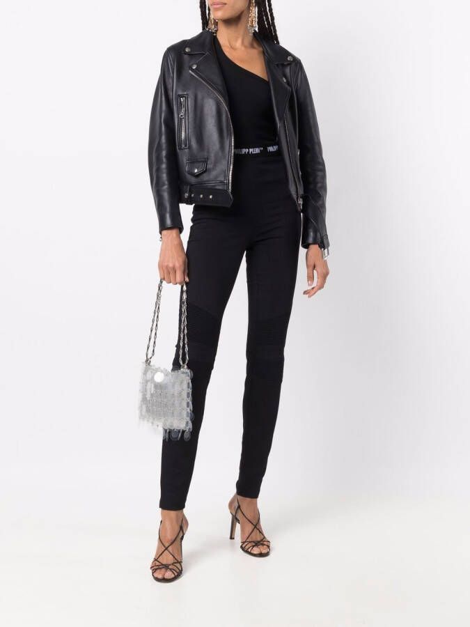 Philipp Plein Jegging met logoband Zwart