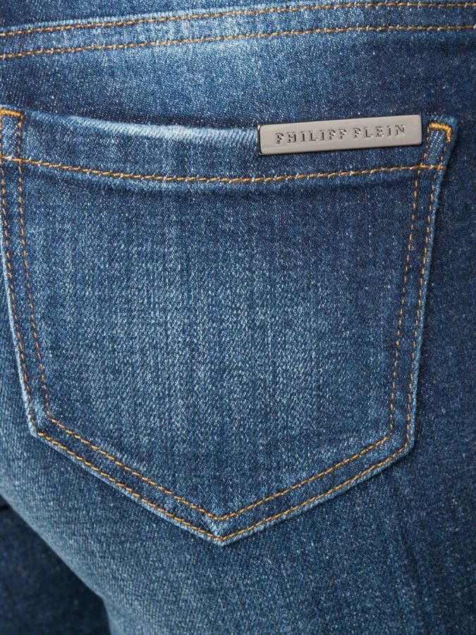 Philipp Plein skinny jeans zoom van kristallen Blauw