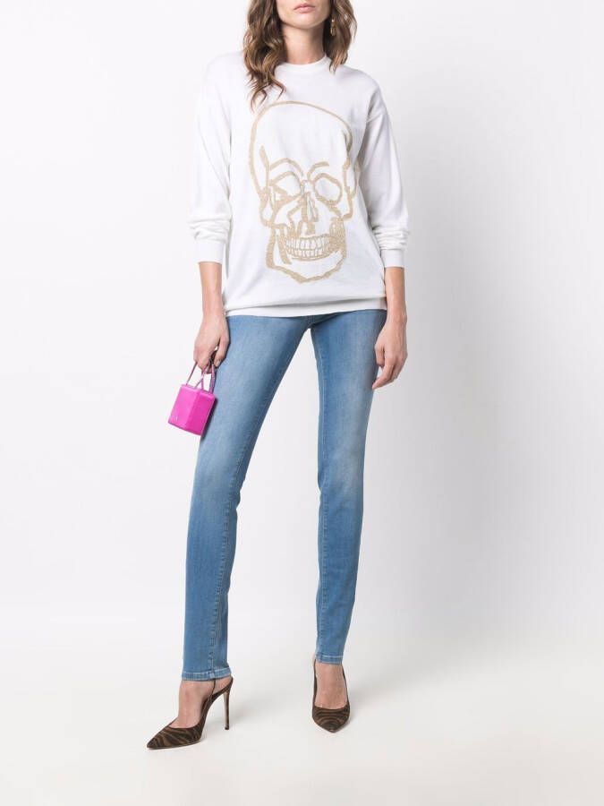Philipp Plein High-waist skinny jegging Blauw