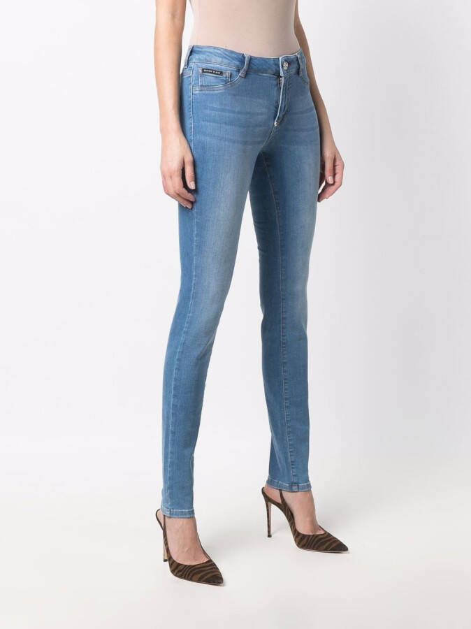 Philipp Plein High-waist skinny jegging Blauw