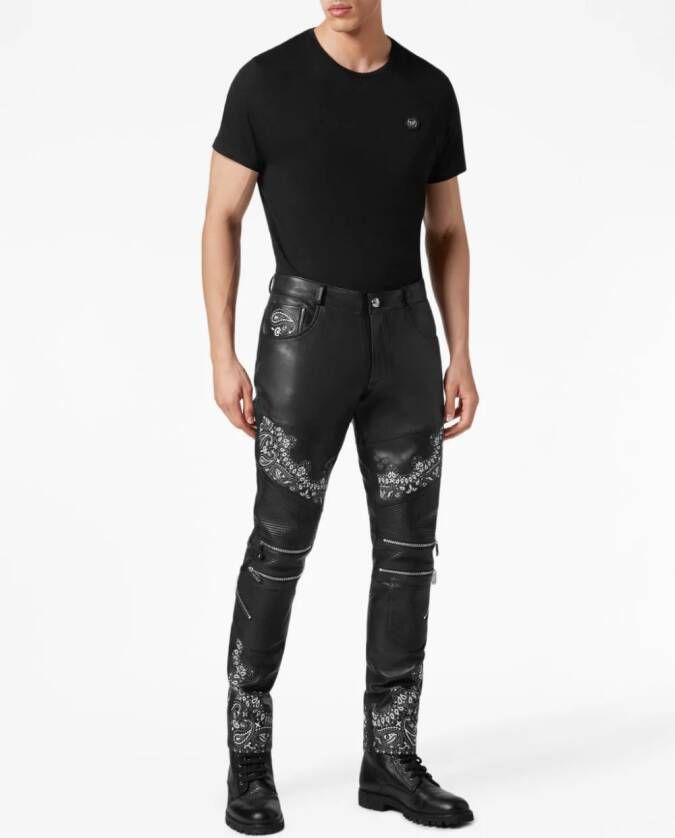 Philipp Plein Leren broek Zwart