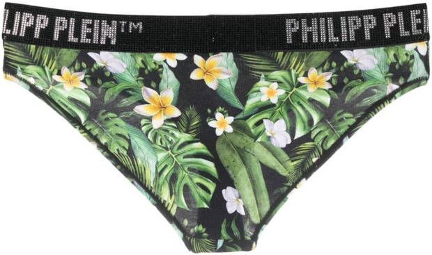 Philipp Plein Slip met bloemenprint Groen